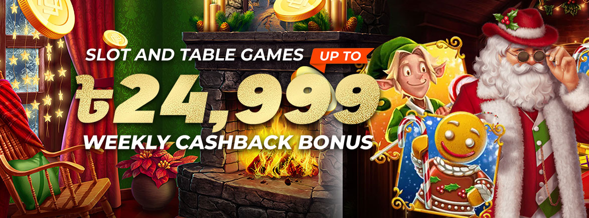Slots & Table Games 11.88% Weekly Cashback 24,999 BDT